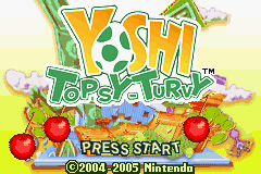 Yoshi Topsy Turvy title screen for GameBoy Advance